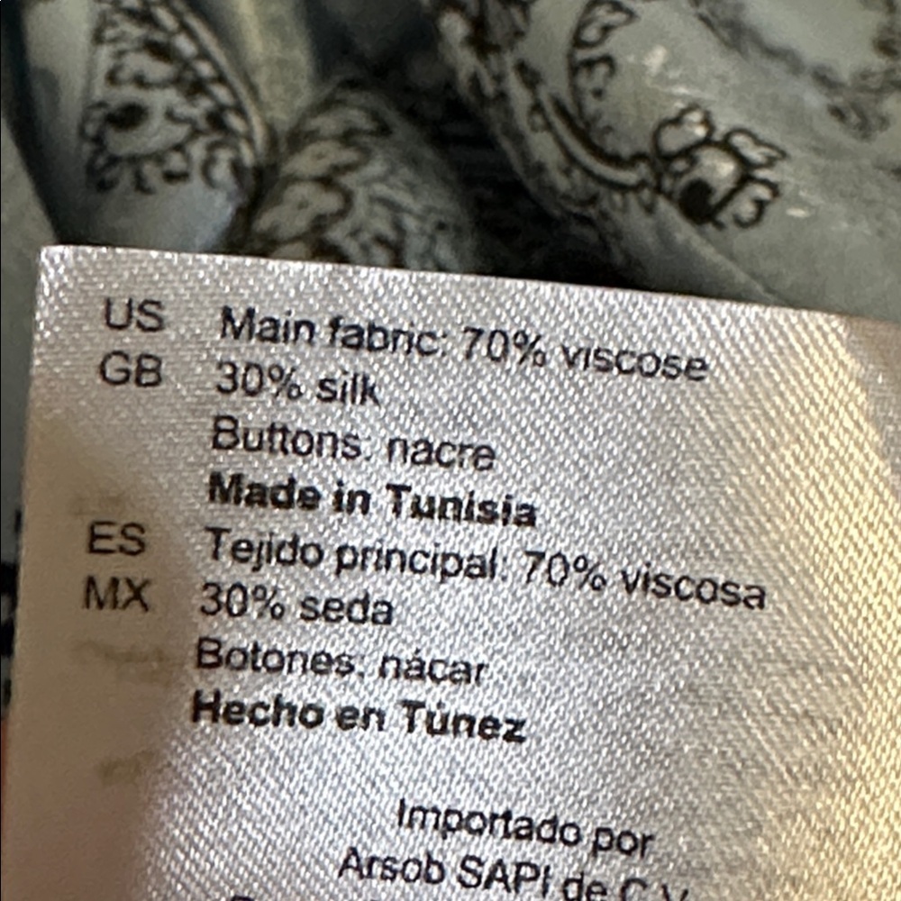 NWOT Sandro Blue Paisley Silk dress size 36 (US 4) - Picture 9 of 9